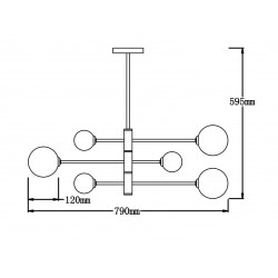 Dorado 6 lampa wisząca czarna LP-002/6P BK