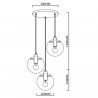 Puerto 3 lampa wisząca czarna LP-004/3P BK