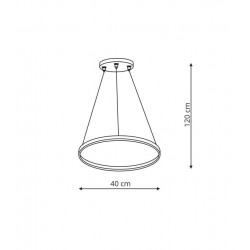 Ring lampa wisząca mała czarna 4000K LP-909/1P 4S BK