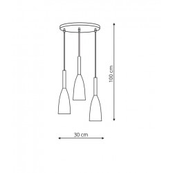 Solin 3 lampa wisząca talerz czarno/złota LP-181/3P BK/GD