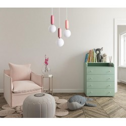 Lampa wisząca Rubi 3 wisząca różowa LP-044/3P Pink