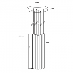 Lungo 7 złota lampa wisząca LP-894/7P GD