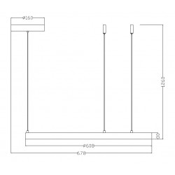 Midway lampa wisząca mała złota LP-033/1P S GD