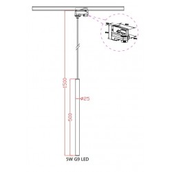 Lungo 1 czarna wisząca do szynoprzewodu 3F  LP-894/1P BK 3F