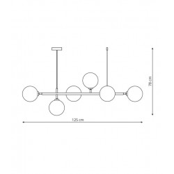 Alisa lampa wisząca czarna białe kulki LP-005/6P BK/WH
